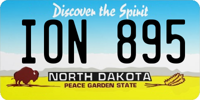 ND license plate ION895