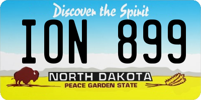 ND license plate ION899