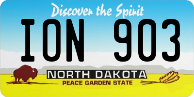 ND license plate ION903