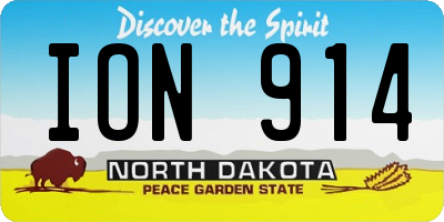 ND license plate ION914