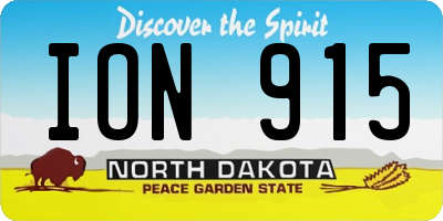 ND license plate ION915