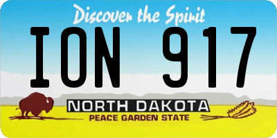 ND license plate ION917