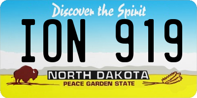 ND license plate ION919