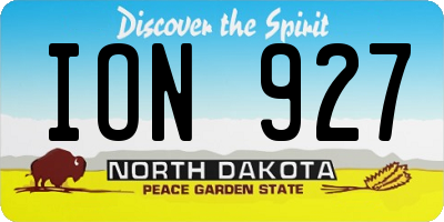 ND license plate ION927