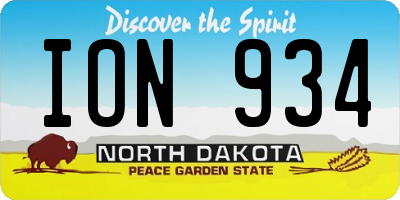 ND license plate ION934