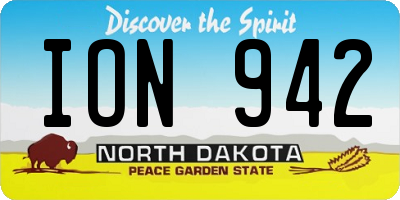 ND license plate ION942