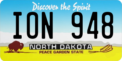 ND license plate ION948