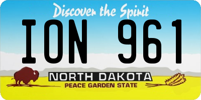 ND license plate ION961