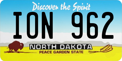 ND license plate ION962