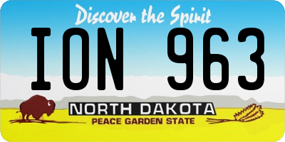 ND license plate ION963