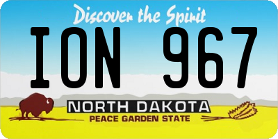 ND license plate ION967