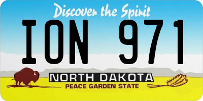 ND license plate ION971