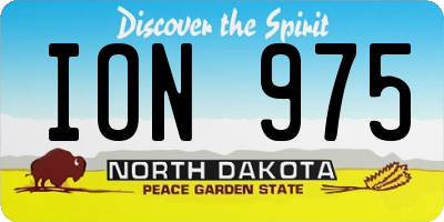 ND license plate ION975