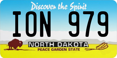 ND license plate ION979