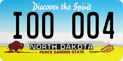ND license plate IOO004