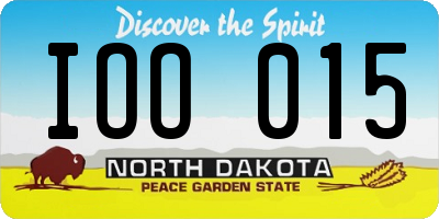 ND license plate IOO015