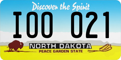 ND license plate IOO021