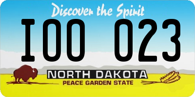 ND license plate IOO023