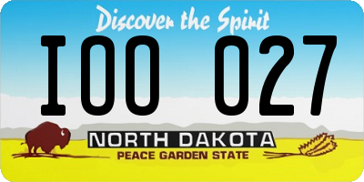 ND license plate IOO027