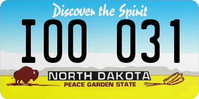 ND license plate IOO031