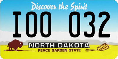 ND license plate IOO032