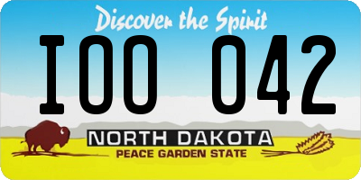 ND license plate IOO042