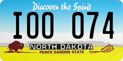 ND license plate IOO074