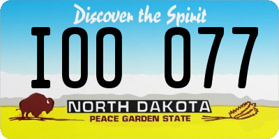 ND license plate IOO077