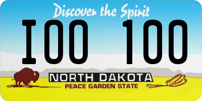 ND license plate IOO100