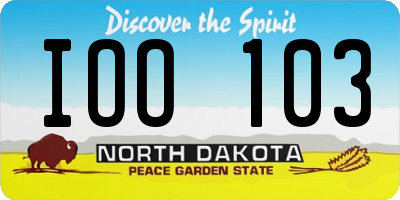 ND license plate IOO103