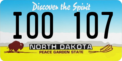 ND license plate IOO107
