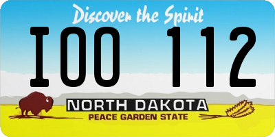 ND license plate IOO112