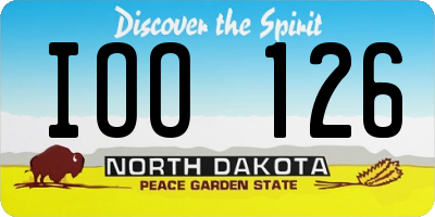 ND license plate IOO126