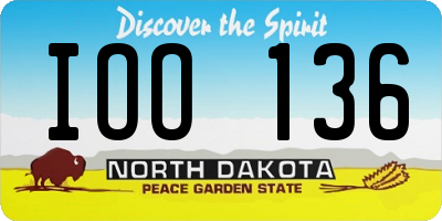 ND license plate IOO136