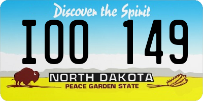ND license plate IOO149