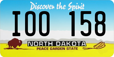 ND license plate IOO158