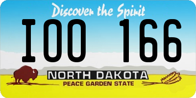 ND license plate IOO166