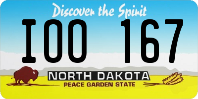 ND license plate IOO167