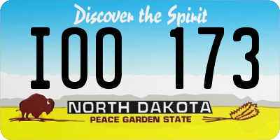 ND license plate IOO173