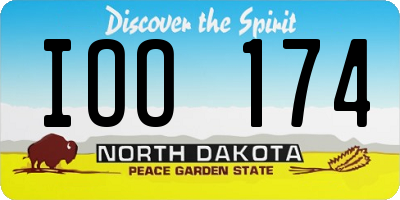 ND license plate IOO174