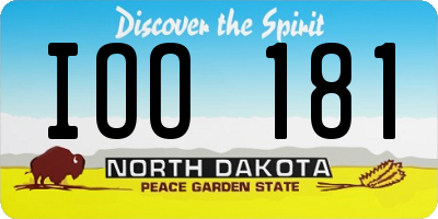 ND license plate IOO181