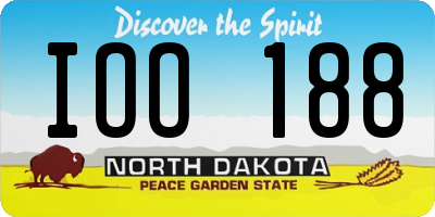 ND license plate IOO188