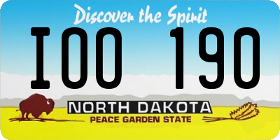 ND license plate IOO190