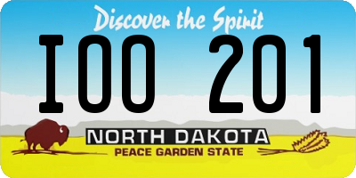 ND license plate IOO201