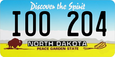 ND license plate IOO204