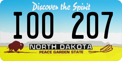 ND license plate IOO207
