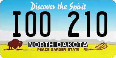 ND license plate IOO210