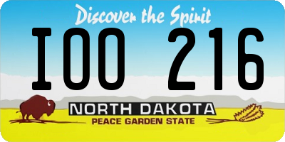 ND license plate IOO216
