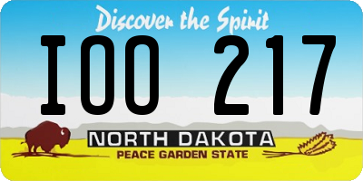 ND license plate IOO217