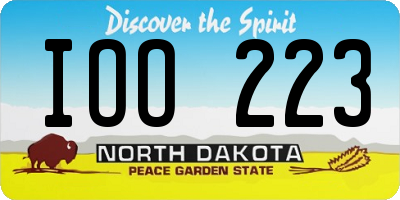 ND license plate IOO223